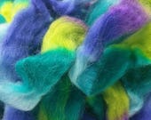 Northern Lights Printed Wool Top - Violets - 4oz
