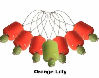 Orange Lilly Knitter's Pride - Zooni Stitchmarkers