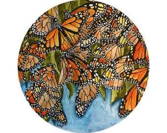 Monarch Butterfly Migration Art Print - Watercolor Painting - Fine Art Print - Butterfly - Giclée - Nature Inspired Decor - Birds of the Air