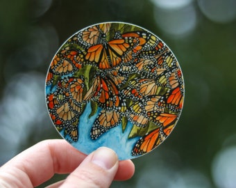 Monarch Butterfly Vinyl Sticker - Laptop Sticker - Watercolor - Weatherproof Sticker - Vinyl Sticker - Butterflies - Monarch Butterflies