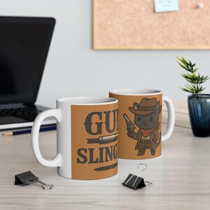 Tazza in ceramica a tema cowboy pistolero, regalo divertente per gli amanti del western, tazza da caffè per casa, ufficio o compleanni, perfetta per le feste.