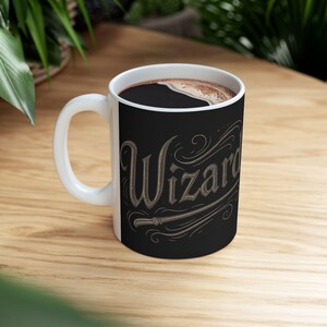 Tazza da caffè magica in ceramica con gatto mago, per gli amanti dei gatti, regalo per compleanni, Halloween, atmosfera accogliente, decorazione per la casa immagine 7