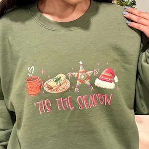 Mexican Christmas Sweatshirt – Tamales, Ponche & Piñata Holiday Design