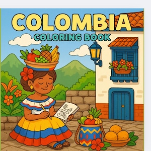 Colombia Coloring Book for Adults: Coffee, Carnival & Cartagena