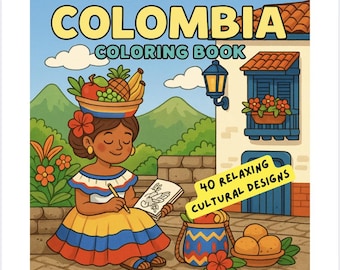 Colombia Coloring Book | 40 Cultural Designs | Heritage Gift