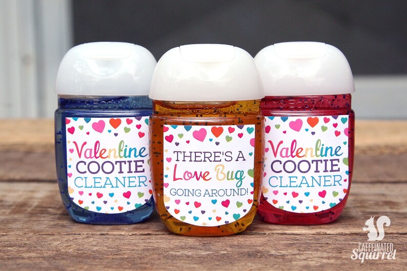Kids Sanitizer Labels Valentine Favors Valentine Cootie Cleaner /& There is a Love Bug Going Around! Class Favor Heart Anti-Bacterial