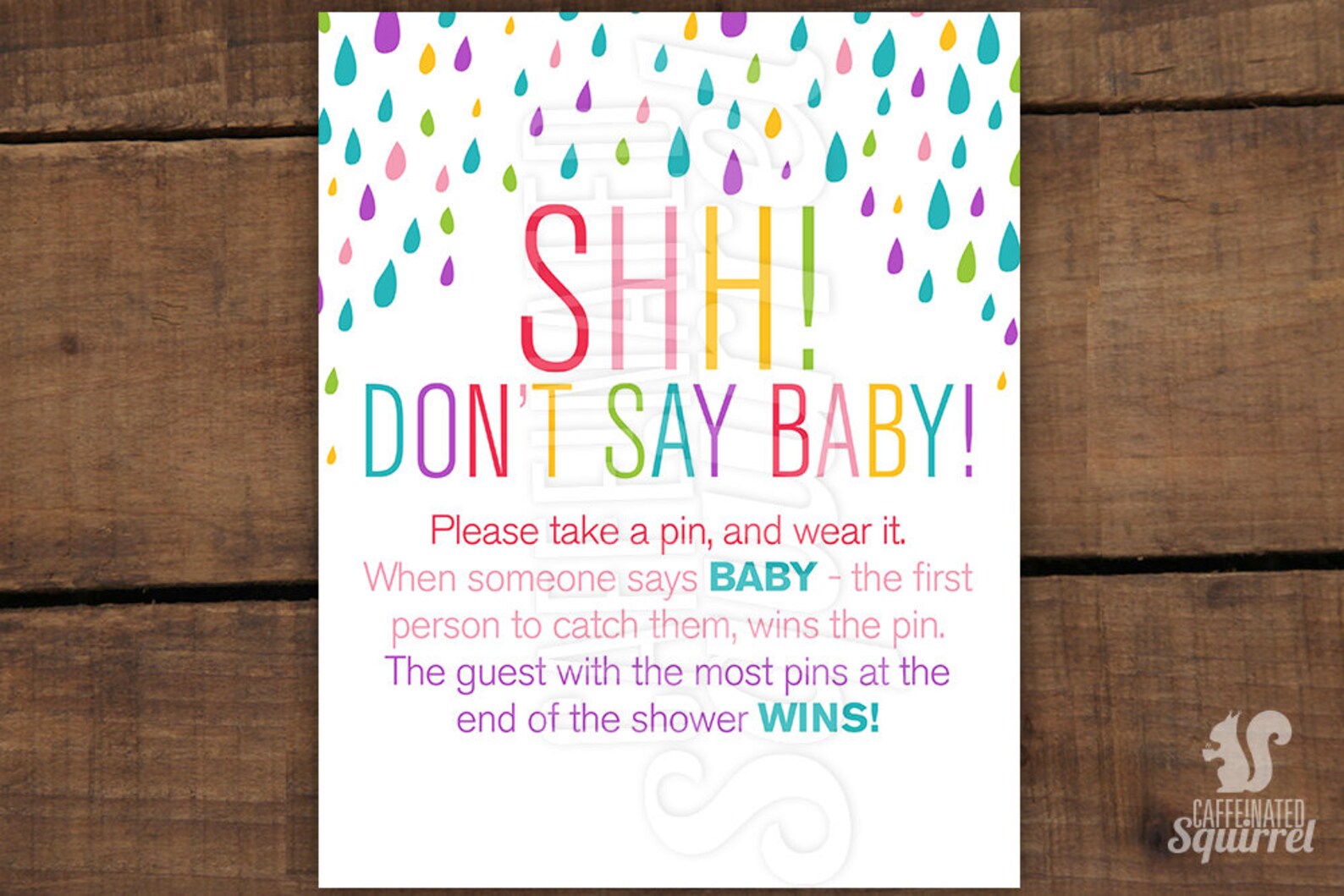 Shh Don't Say Baby Sign Perfect for Baby Showers Rain Etsy