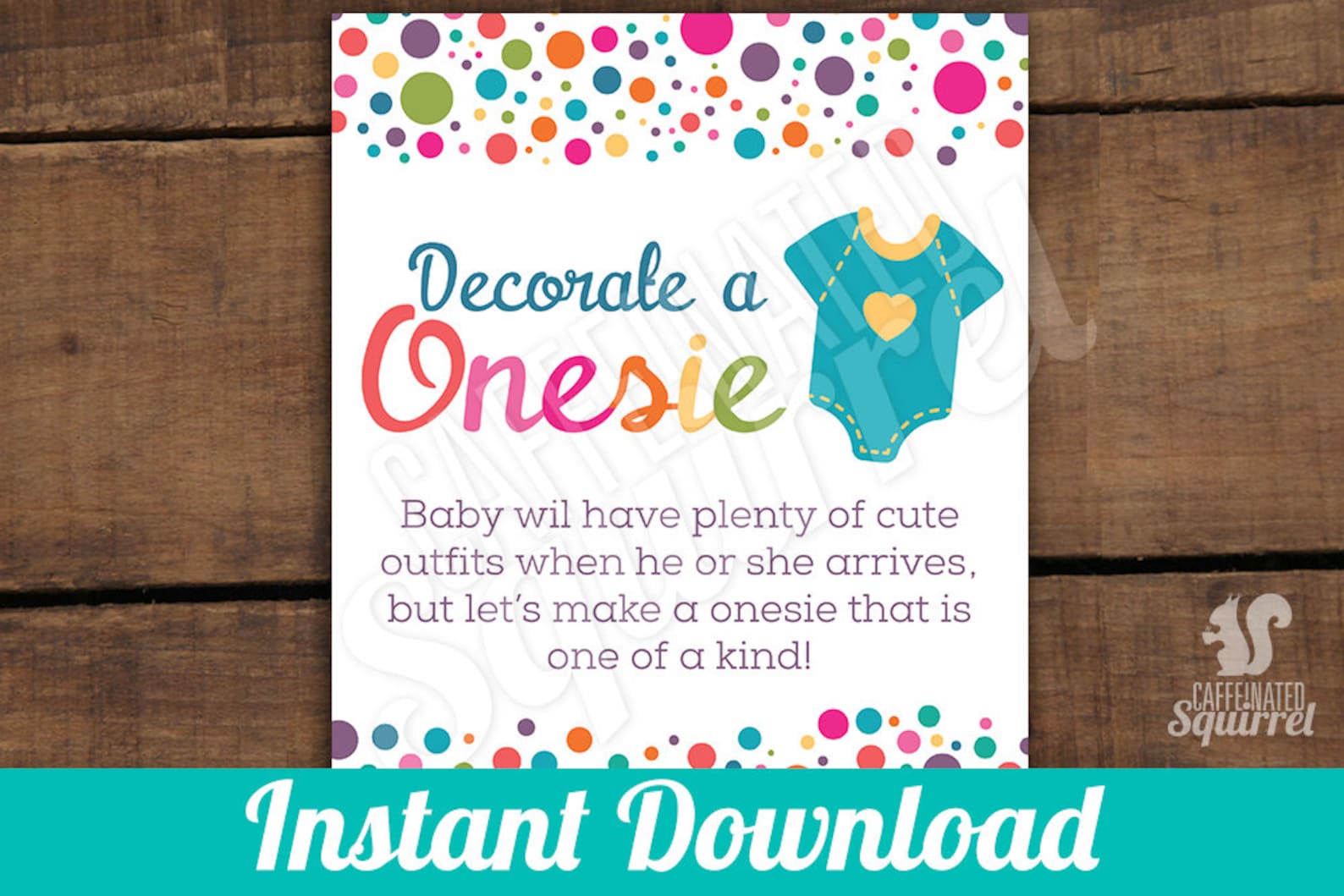 Decorate a Onesie Sign Perfect for Baby Showers Polka Dot - Etsy