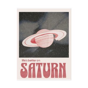 Vintage Saturn Rolled Poster | Retro Space Art Print | Astronomy Decor | Gifts for Space Lovers | Bohemian Wall Art, Saturn Print, Celestial