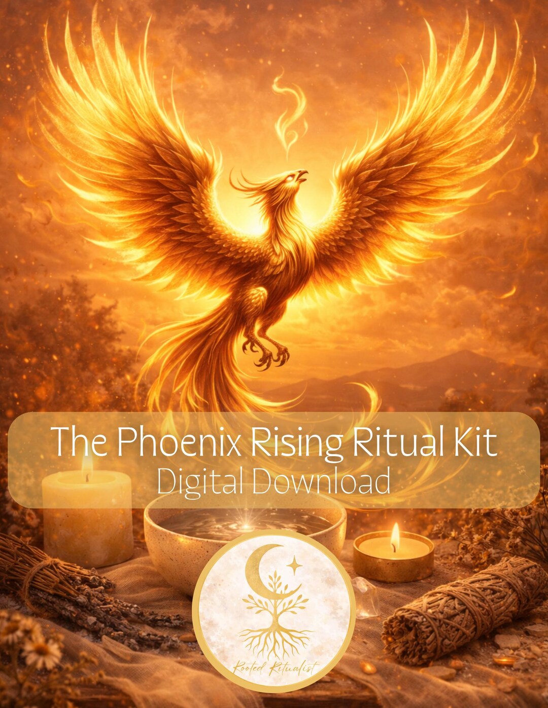 Phoenix Rising Traditional Phoenix Rising Ritual Kit | Rebirth, Transformation, Spiritual Healing ...
