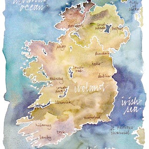 Mappa del lago realizzata con acquerello PERSONALIZZATO raffigurante il tuo lago, baia o isola preferita, calligrafia fatta a mano su dipinto originale, 9x12 o 11 x 14 pollici.