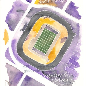 AANGEPASTE aquarelkaart voetbalstadion van je favoriete veld in teamkleuren
