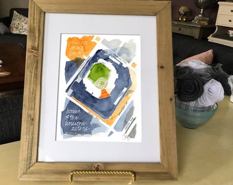 Minute Maid Park, home of the Houston Astros. 8x10" signed giclee print from original watercolor painting