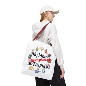Supermom Mom Life Illustration Tote Bag | Mom Everyday Mom Duties Mom Clock