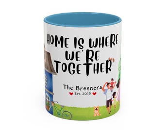 Personalized Family Name, Date, Warm Home Together Gift, Customizable, Family Mug, Gift for Mom, Dad, Parents, Housewarming,