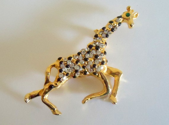 Unsigned Giraffe Figural Brooch (Book Piece) - image 2