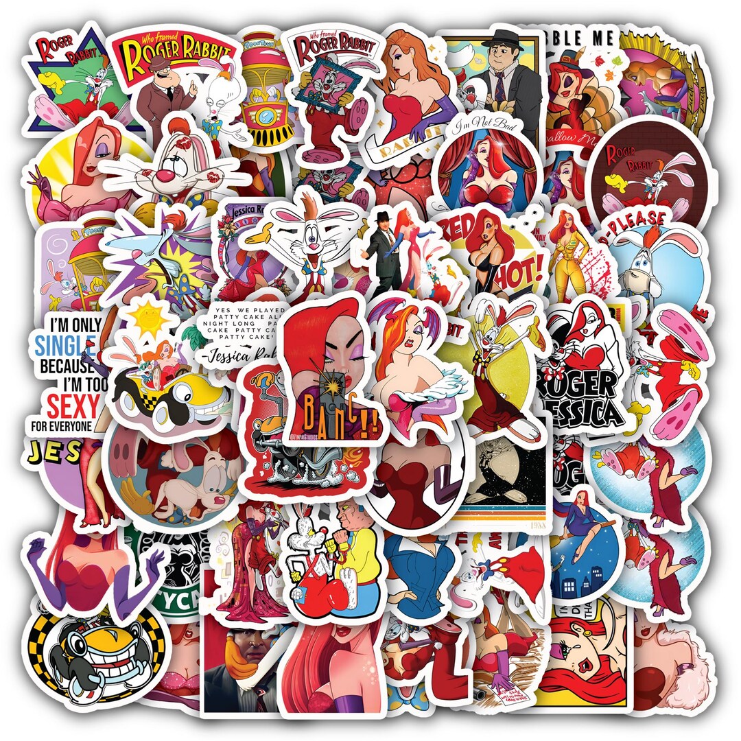 Robby Rabbit Label Sticker For Notebook Roger Stickers Sheet Rabbit – Vinyl Decals for Laptop 40 Piece - Etsy