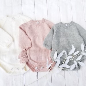 Instant Download Ruffled Romper PDF English Pattern. Knit Baby Romper Pattern. Knitting Pattern Baby Romper. Baby Girl/Boy Romper Pattern.