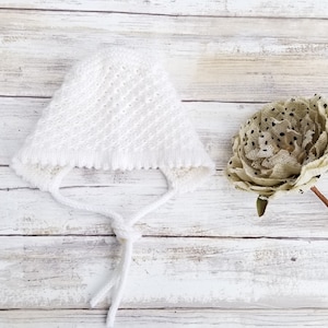 Merino Wool Baby Bonnets. Hand Knit Baby Bonnets. Retro Style Baby Bonnets. Neutral Colors Baby Hats.
