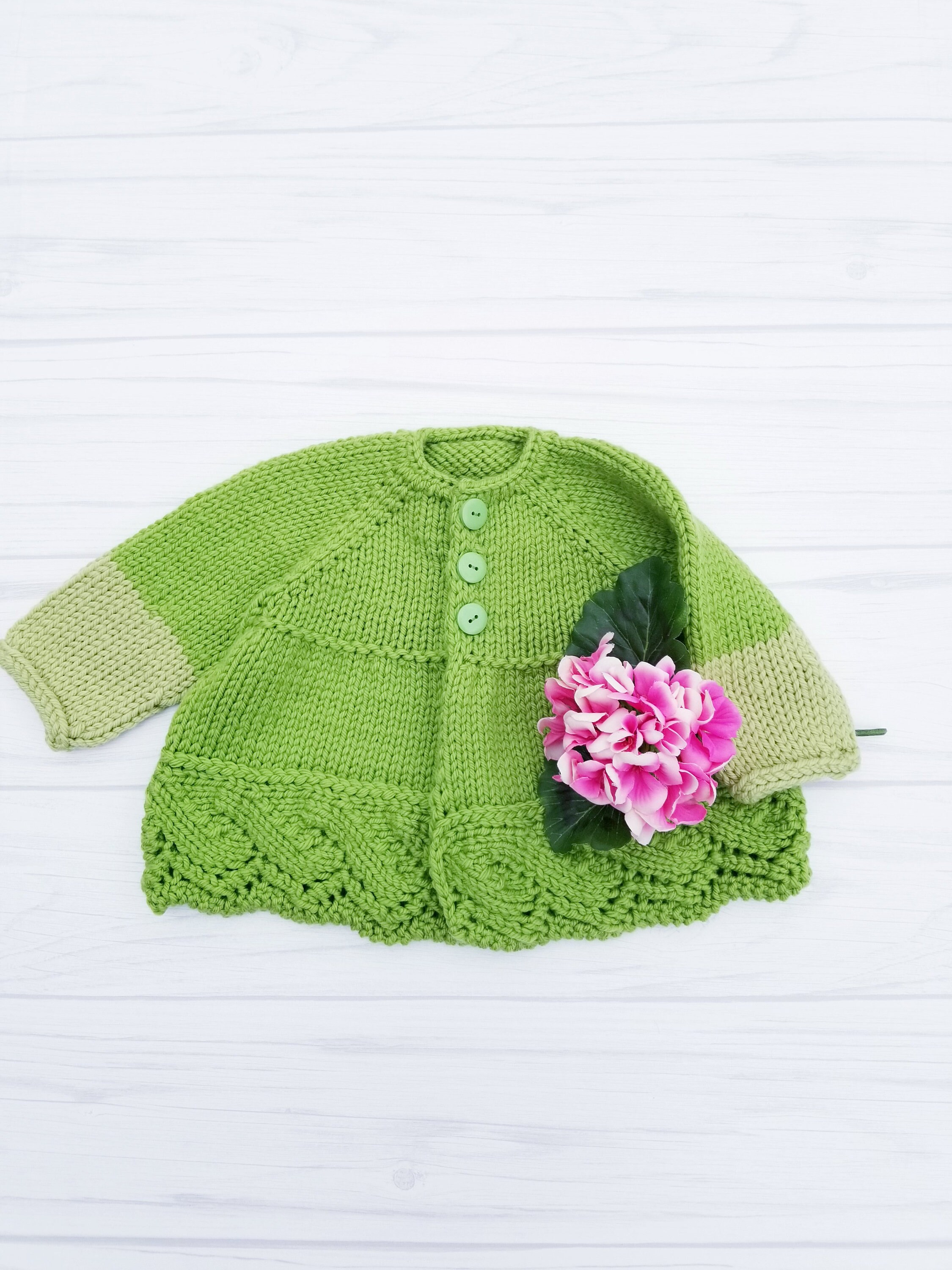 baby girl green cardigan