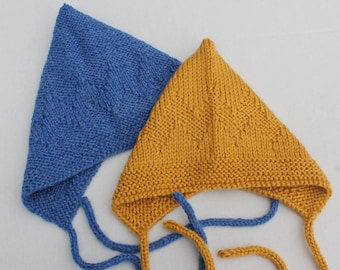 Chevron Knit Baby Bonnet Pattern, Pixie Hat (PDF Pattern)