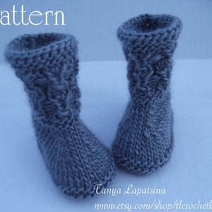 Instant Download Knitting pattern PDF Grey Booties. Knitting Baby Pattern. Knit Booties Pattern. Baby Socks Pattern. Baby Boy Booties. image 2