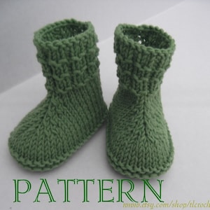 Instant Download Knitting Pattern PDF Simply Green Baby Booties ...