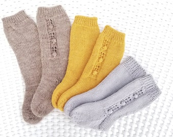 Instant Download Knee High Baby Socks PDF Pattern. Hand Knit Baby Knee High Socks Pattern.