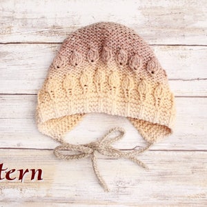 Instant Download Rosebuds Bonnet PDF English Pattern. Knit Baby Bonnet Pattern. Baby Girl Hat Pattern. Baby Knitting Pattern.