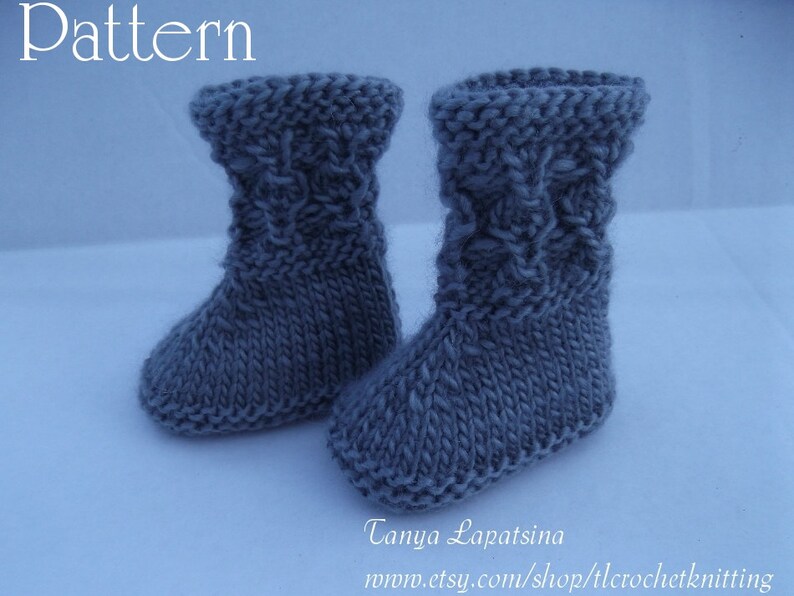 Instant Download Knitting pattern PDF Grey Booties. Knitting Baby Pattern. Knit Booties Pattern. Baby Socks Pattern. Baby Boy Booties. image 3