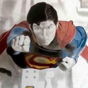 Christopher Reeve Fan Art Charcoal Print