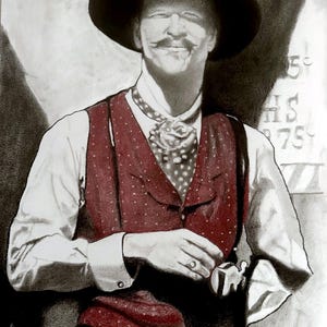 Art mural imprimé dessin au fusain Doc Holliday