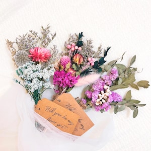 Mini Dried Flower Bouquet, Bridesmaid Proposal Gift Bouquet, Bridesmaid Proposal Gift, Will You Be My Bridesmaids, Rustic Wedding Keepsake