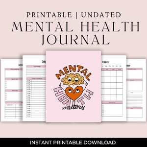 Mental Health Journal | Digital Download Self-Care Workbook | Anxiety & Mood Tracker | Printable Wellness Planner | Instant PDF