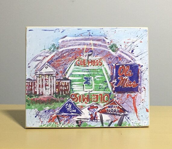 Ole Miss Football Desk Top Print Etsy