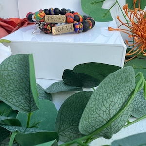 Handmade Ghana Name Bead Bracelet: African Unisex Jewelry