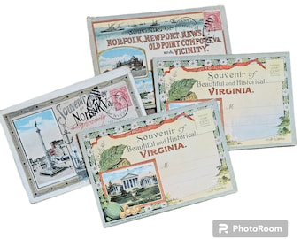 Vintage postcards Lot of (4) Virginia souvenir fold-out postal booklet