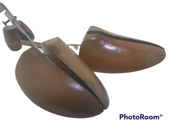 Antique Adjustable Wooden Shoe Stretchers, Industrial Home Decor