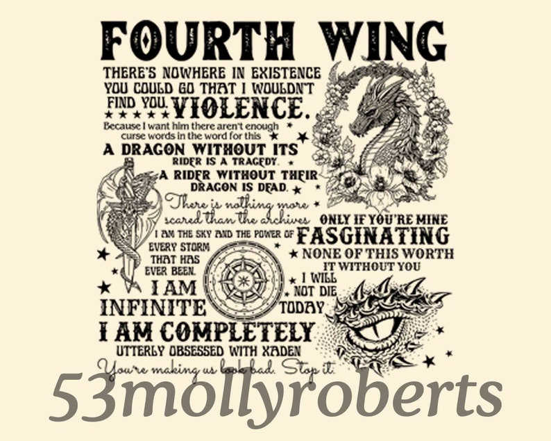 Fourth Wing Quote SVG Rebecca Yarros PNG Dragon Rider Png - Etsy