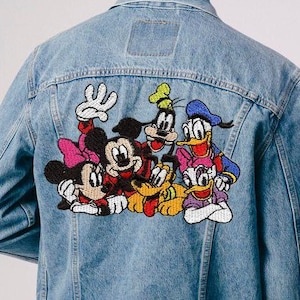 BESTICKTE Micky und Freunde Jeansjacke, Disney Mickey Stickerei Jeansjacke, Disney Trip Kleidung, Disney Trip Outfit,EJL001