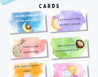 Printable Bedtime Affirmation Cards for Kids –  Gentle Nighttime Routine Tool