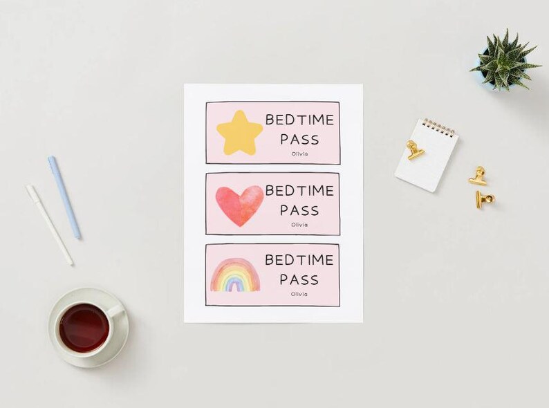 Bedtime Pass and Routine – Kid and Toddler Checklist & Passes ...