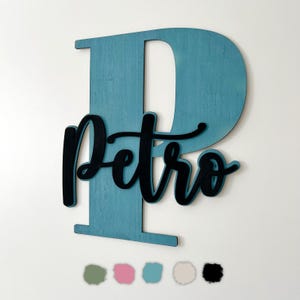 Personalized wooden door sign, name plate for children&#39;s room, wooden sign, wall decoration, children&#39;s room decoration, wooden lettering, decoration