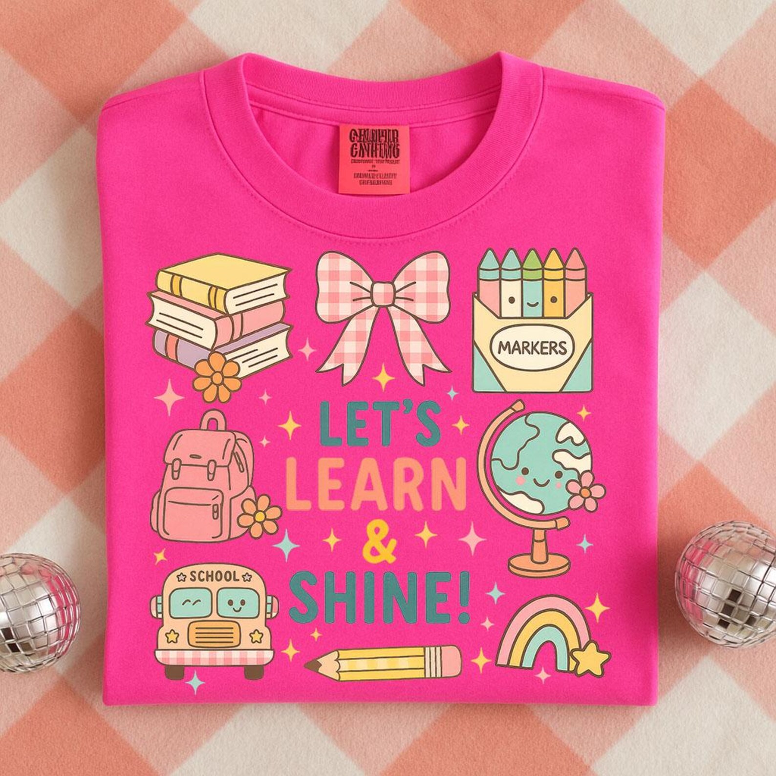 Let’s Learn and Shine PNG File - Cute School Elements Digital Download ...