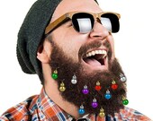 16 Beard Ornaments, UNIQUE HIPSTER Christmas Ornament Beard ACCESSORIES Baubles Christmas Decoration Beard Art Bling Pack of 16