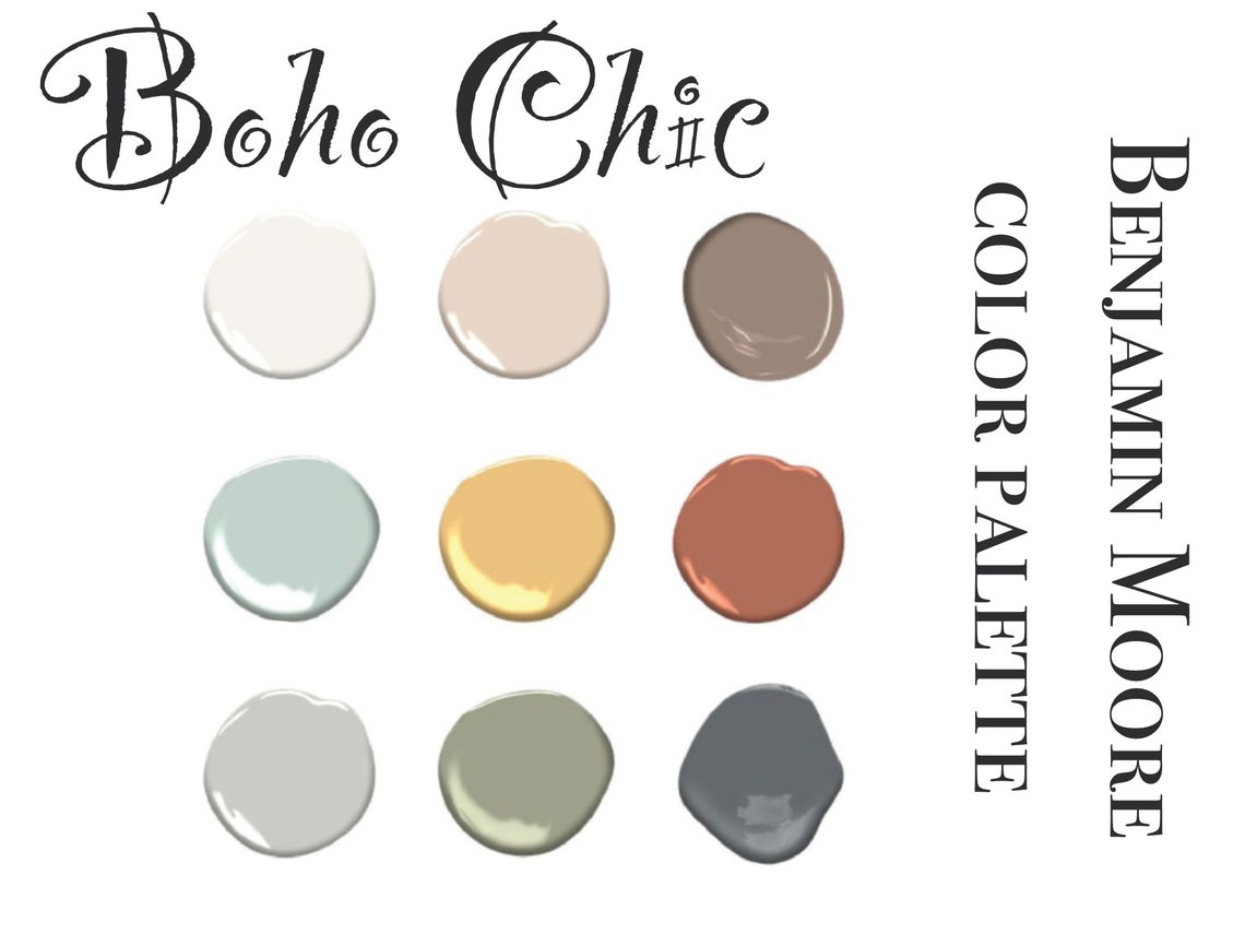 Bohemian Boho Colors Benjamin Moore Paint Color Palette Etsy