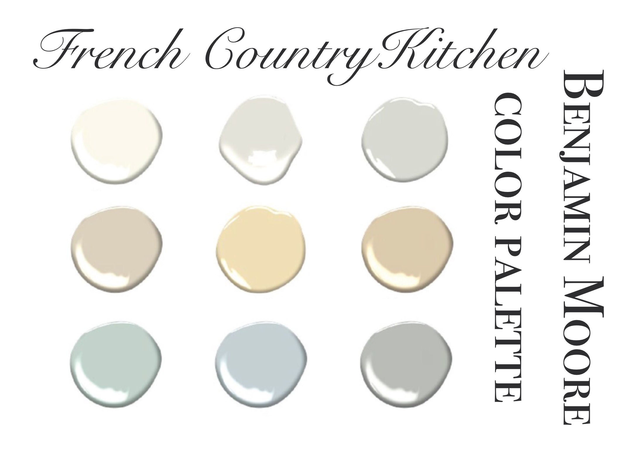 French Country Colors Benjamin Moore Paint Color Palette Etsy
