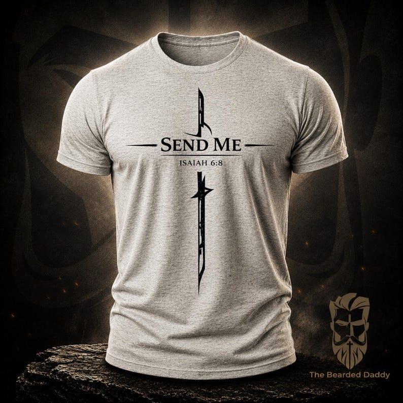 Isaiah 6:8 Shirt Christian T-Shirt Send Me Bible Verse Tee Faith Apparel Jesus Shirt Religious Gift Christian Clothing bild 12