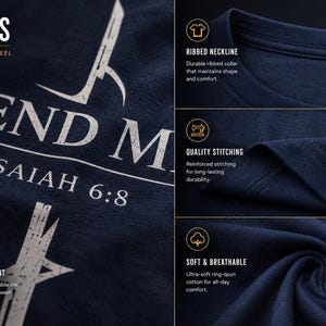 Isaiah 6:8 Shirt Christian T-Shirt Send Me Bible Verse Tee Faith Apparel Jesus Shirt Religious Gift Christian Clothing bild 2
