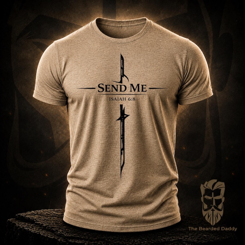 Isaiah 6:8 Shirt Christian T-Shirt Send Me Bible Verse Tee Faith Apparel Jesus Shirt Religious Gift Christian Clothing bild 11